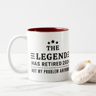 Tasse 2 Couleurs Légende Personnalisée a Pris sa Retraite Drôle de
