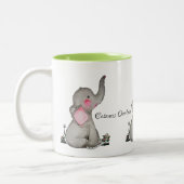 Tasse 2 Couleurs L'éléphant mignon de bébé d'aquarelle avec (Gauche)