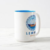 Tasse 2 Couleurs Lemnos, Grèce Design de navires grecs (Devant droit)