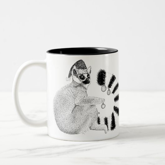 Tasse 2 Couleurs Lemur de Noël (Gauche)