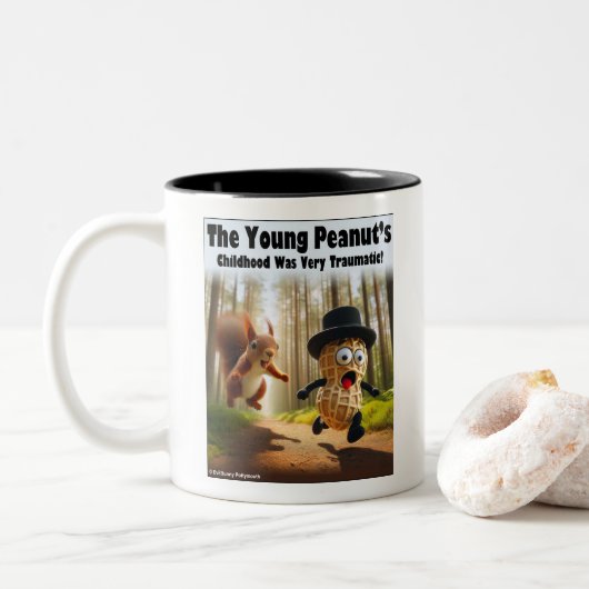 Tasse 2 Couleurs L'Enfance Du Jeune Arachide Était Très Traumatique (Avec donut)