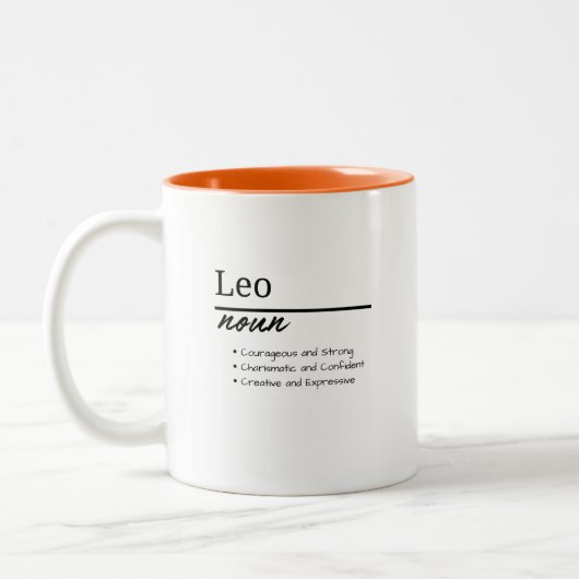 Tasse 2 Couleurs Leo, Petit Nom Personnalisé Définition (Gauche)