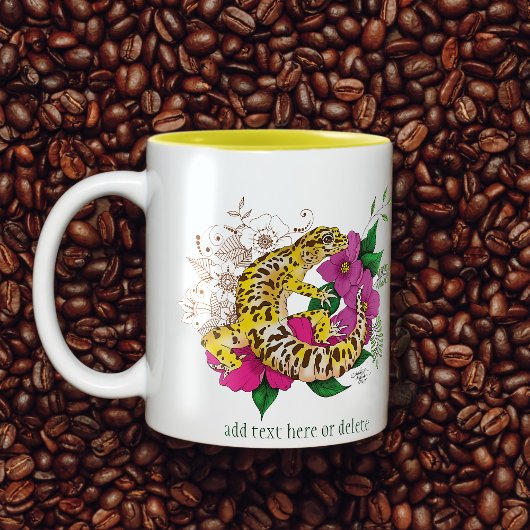 Tasse 2 Couleurs Léopard jaune Gecko Vert