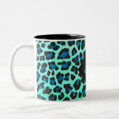Tasse 2 Couleurs Léopard noir et Turquoise (Gauche)