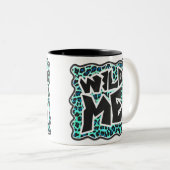 Tasse 2 Couleurs Léopard noir et Turquoise (Devant droit)