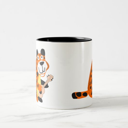 Tasse 2 Couleurs Leopard Palying Guitar (Centre)