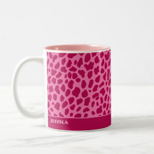 Tasse 2 Couleurs Leopard Poster de animal Retro rose y2k Nom esthét