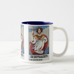 Tasse 2 Couleurs L'épée est tirée, la marine l'emporte