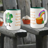 Tasse 2 Couleurs Leprechaun Pot o'Gold Rainbow Irish Coffee