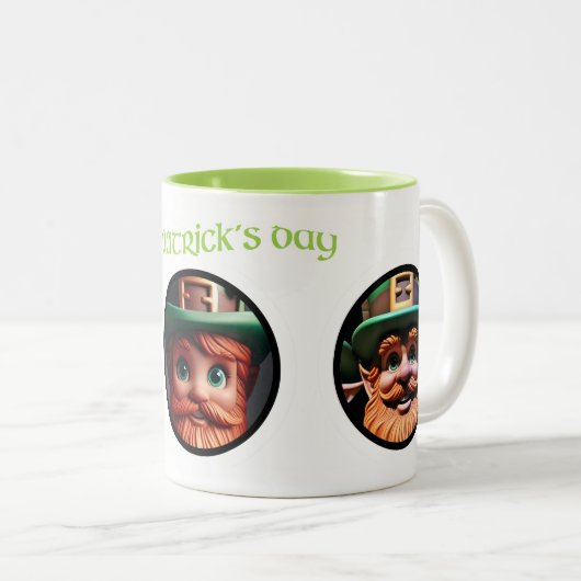 Tasse 2 Couleurs Leprechauns ajouter vos images St Patrick TTM (Devant droit)