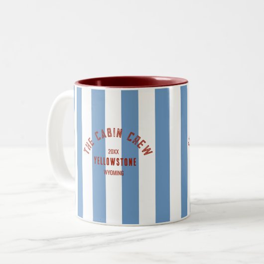 Tasse 2 Couleurs L'équipage Cabine Custom Crest Blue Park Stripe (Devant gauche)