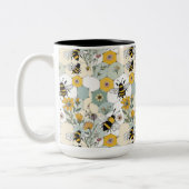 Tasse 2 Couleurs Les abeilles dans un peigne Fleur sauvage Patchwor (Gauche)