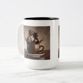 Tasse 2 Couleurs Les amateurs de chocolat romantique Sculpture en C (Devant gauche)