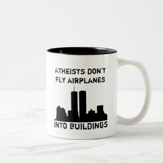 Tasse 2 Couleurs Les athées ne pilotent pas des avions dans des (Droit)