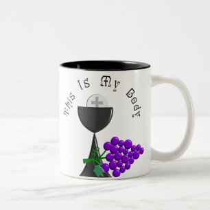 Tasse 2 Couleurs Les cadeaux de calice d'eucharistie et de centre