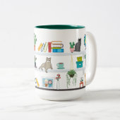 Tasse 2 Couleurs Les Chats Sur La Librairie (Devant droit)