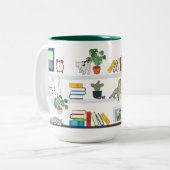 Tasse 2 Couleurs Les Chats Sur La Librairie (Devant gauche)