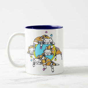 Tasse 2 Couleurs Les chats tigrés Jour-Oranges heureux de Valentin