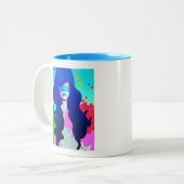 Tasse 2 Couleurs Les cheveux bleus s'en fichent (Devant gauche)