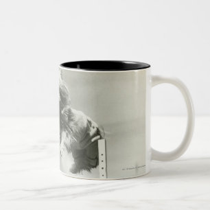 Tasse 2 Couleurs Les chiens sautant par-dessus la barre en hauteur
