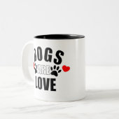 Tasse 2 Couleurs Les chiens sont amoureux (Devant gauche)