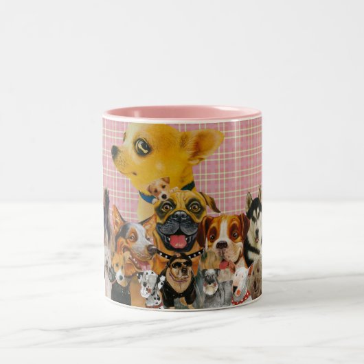 Tasse 2 Couleurs Les chiens sont amusement (Centre)