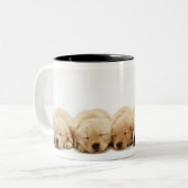 Tasse 2 Couleurs Les chiots du golden retriever (Devant gauche)