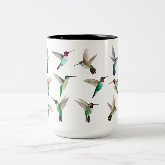 Tasse 2 Couleurs Les colibris à queue large et Anna (Centre)