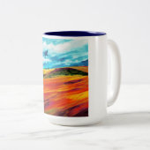 Tasse 2 Couleurs Les collines rouges jaunes (Devant droit)