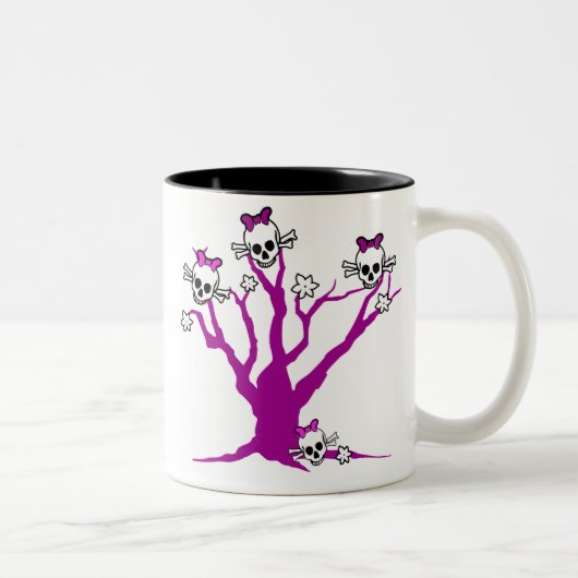 Tasse 2 Couleurs Les crânes lèvent un arbre (Droit)