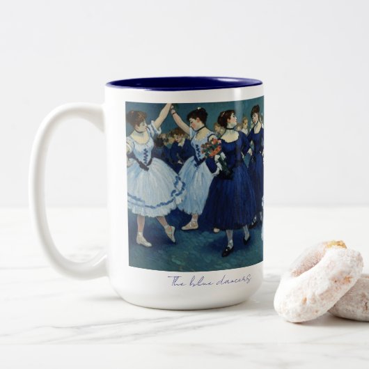 Tasse 2 Couleurs Les danseurs bleus mug. (Avec donut)