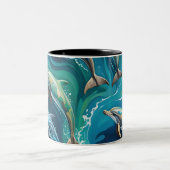 Tasse 2 Couleurs Les dauphins nagent (Centre)
