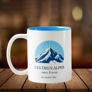 Tasse 2 Couleurs Les Deux Alpes, Isère, France station de ski souve