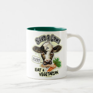 Tasse 2 Couleurs Les économies drôles une vache mangent les cadea