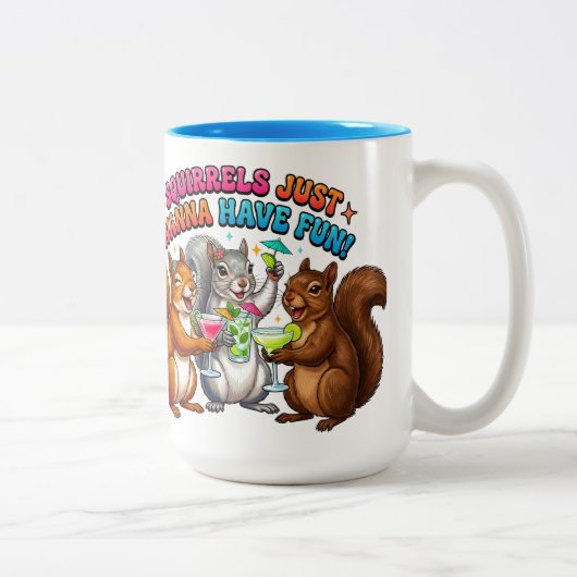 Tasse 2 Couleurs Les écureuils veulent juste s'amuser! (Droit)