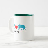 Tasse 2 Couleurs Les éléphants en amour (Devant gauche)