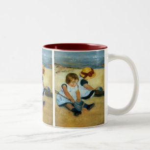 Tasse 2 Couleurs Les enfants de Mary Cassatt sur la plage (1884)