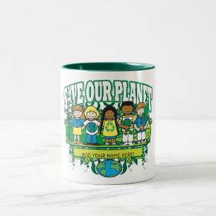 Tasse 2 Couleurs Les enfants faits sur commande de la terre,