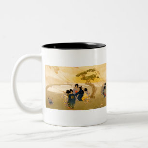 Tasse 2 Couleurs Les enfants japonais qui volent des cerfs-volants 