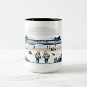 Tasse 2 Couleurs Les enfants jouent - banquette de plage (Centre)