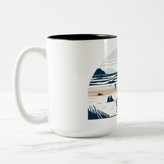 Tasse 2 Couleurs Les enfants jouent - banquette de plage (Gauche)