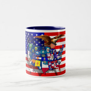 Tasse 2 Couleurs Les Etats-Unis diminuent