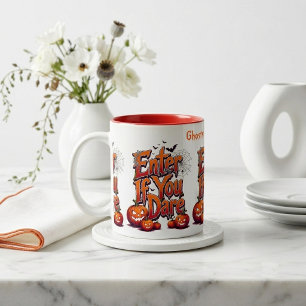 Tasse 2 Couleurs Les fantômes ne frappent pas Entrez si vous osez
