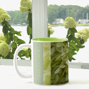 Tasse 2 Couleurs Les fleurs de l'hydrangée verte Celadon