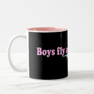 TASSE 2 COULEURS LES "GARÇONS PILOTENT DES AVIONS AUSSI ? "