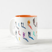 Tasse 2 Couleurs Les gens art aquarelle fine art (Devant gauche)
