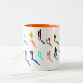 Tasse 2 Couleurs Les gens art aquarelle fine art (Centre)