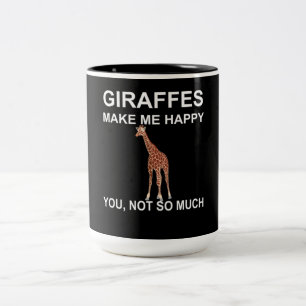 Tasse 2 Couleurs Les girafes me rendent heureux, vous n'êtes pas te