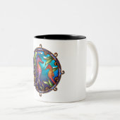 Tasse 2 Couleurs Les hippocampes Orange-Violet (Devant droit)