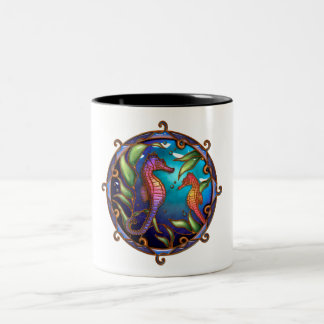 Tasse 2 Couleurs Les hippocampes Orange-Violet